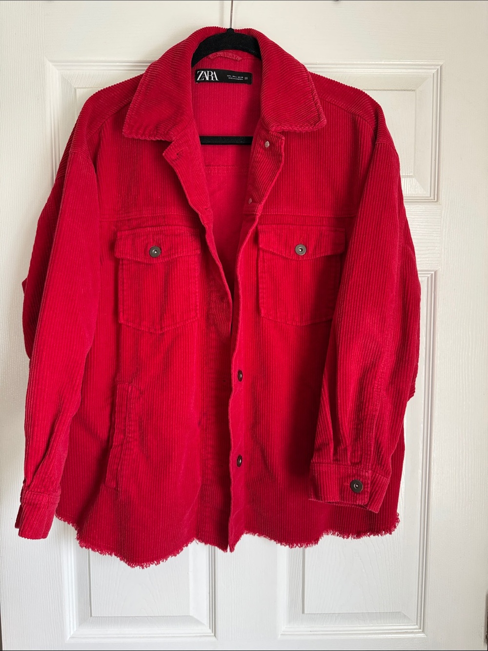 Zara Vibrant Red Corduroy Shacket